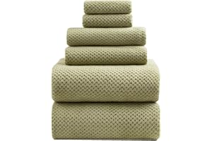 HVMS Oversized Bath Towels Extra Large 40x80 Inches Bath Sheets for Adults Super Soft Quick Dry Highly Absobent Microfiber Shower Towels (Sage Green,6 Piece)…