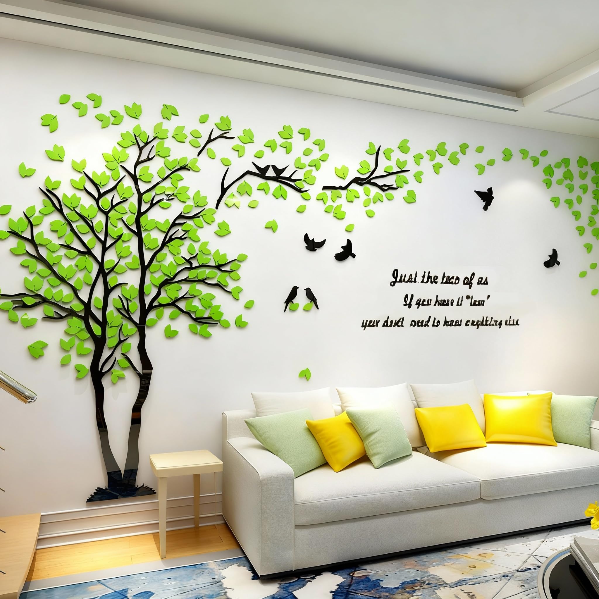 3D DIY Tree Wall Sticker Large Family Bird and Tree Wall Decal Art Mural Stickers Home Decor for Living Room Bedroom Home Decoration TV Backdrop Wall