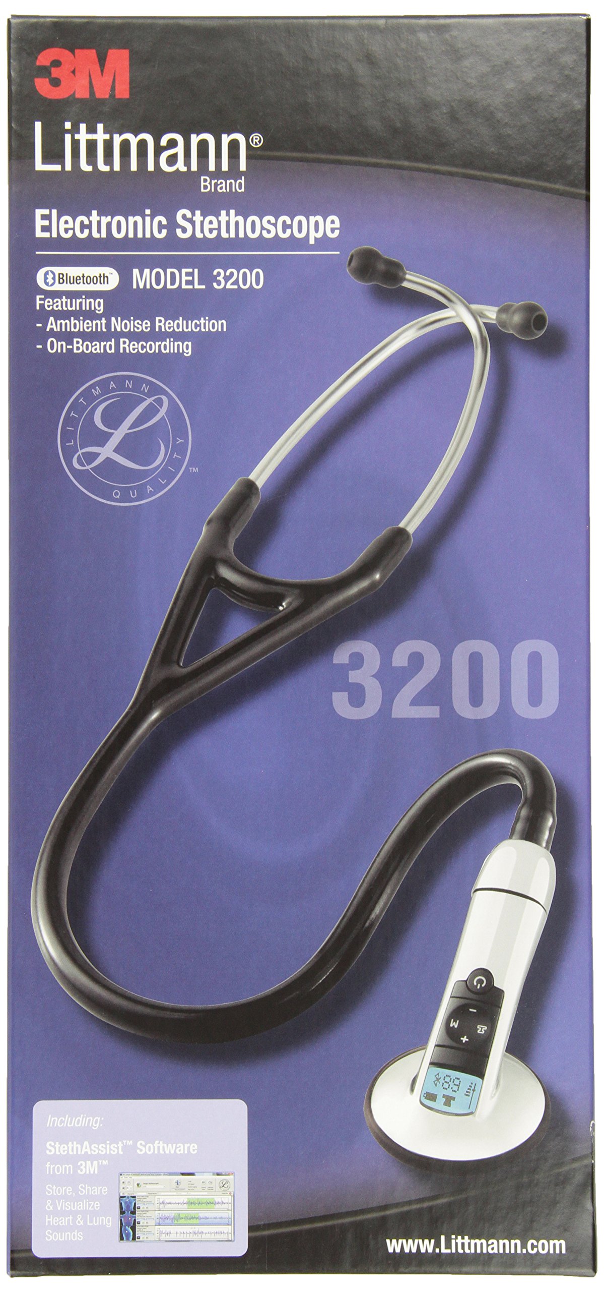 3M Littmann Electronic Stethoscope Model 3200, Navy Blue Tube, 69 cm