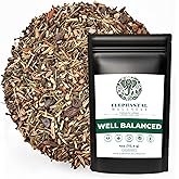 Elephantal Wellness Premium Well Balanced Herbal Tea | Healthy Cortisol, Adaptogenic Stress Energy Support with Ashwagandha, Goji, Reishi, Holy Basil & Lion’s Mane, Caffeine-Free, Non-GMO, 4 oz