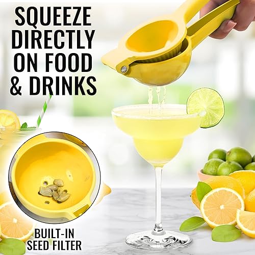 Zulay Kitchen Metal Lemon Squeezer Handheld Lemon Juicer Squeezer Easy  to Use Citrus Juicer Manual Press