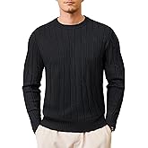 TACVASEN Men's Crewneck Pullover Sweater Cable Knit Long Sleeve Fisherman Casual Warm Twist Textured Sweaters