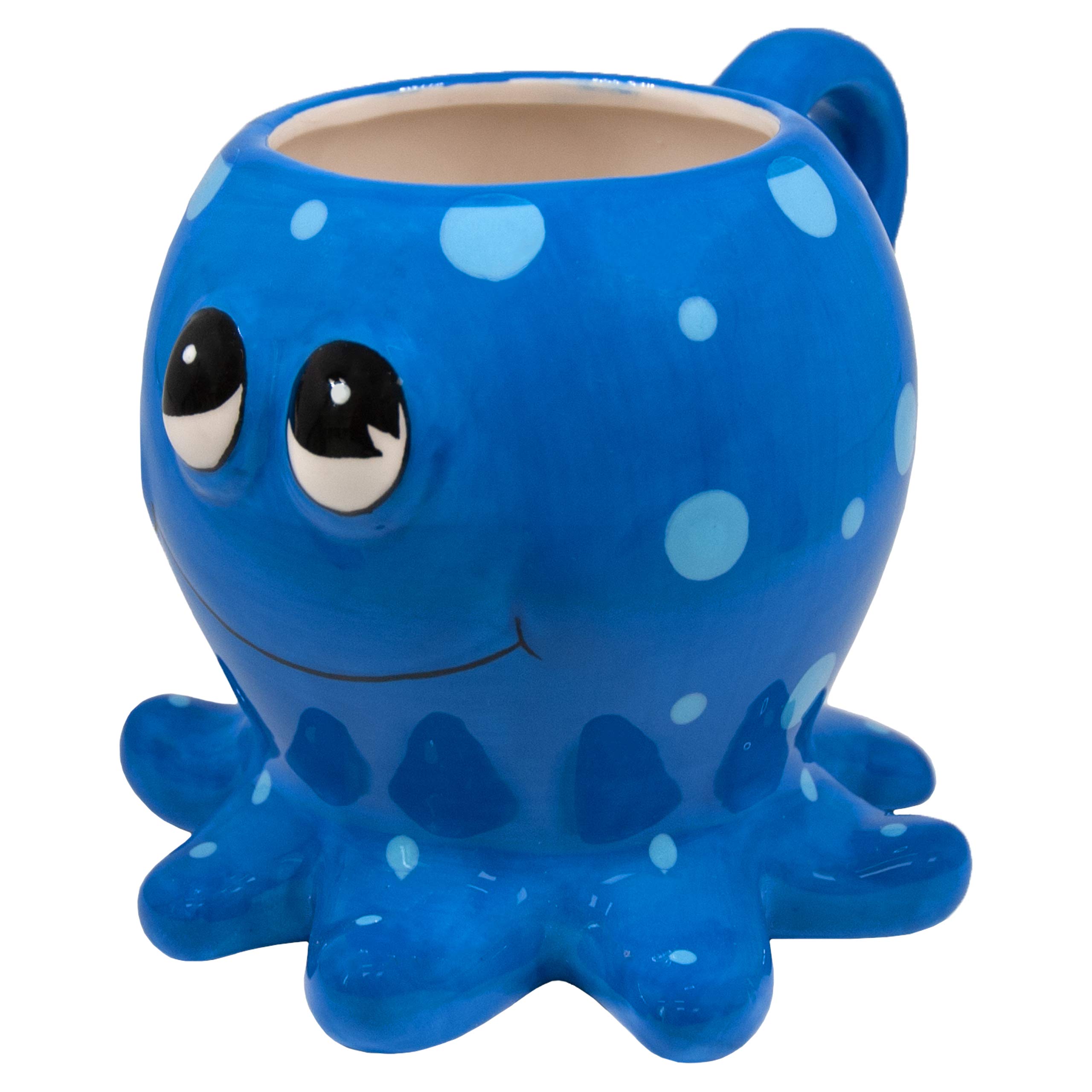Deluxebase Crockery Critters Octopus Mug from Hand-Painted Animal Shaped Cup for Tea or Coffee. Fun Novelty Gift for Adults or Kids, Ceramic Home Ware & Cute Kitchen Accessories.