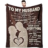 Sbangtu Husband Gifts, Husband Gifts for Valentines Day, Birthday Present for Hubby, Anniversary Wedding Present for Him, I Love You for Him Throw Blankets 60"x50"