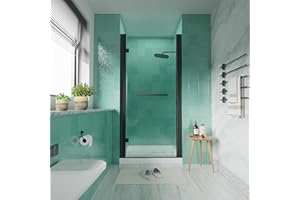34-36 in.W x72 in.H i-Homare Frameless Pivot Shower Door, 1/4 inch (6mm) SGCC Clear Tempered Glass Pivot Swing Shower Door, Easy to Clean