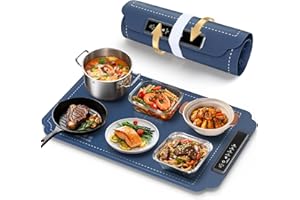 Kourice Warming Mat for Food, Food Warmer with 4 Level Adjustable Temperature, Full Surface Heating, Rollable & Portable Food Warming Mat，Electric Warming Tray for Buffets Party and Home Daily Use