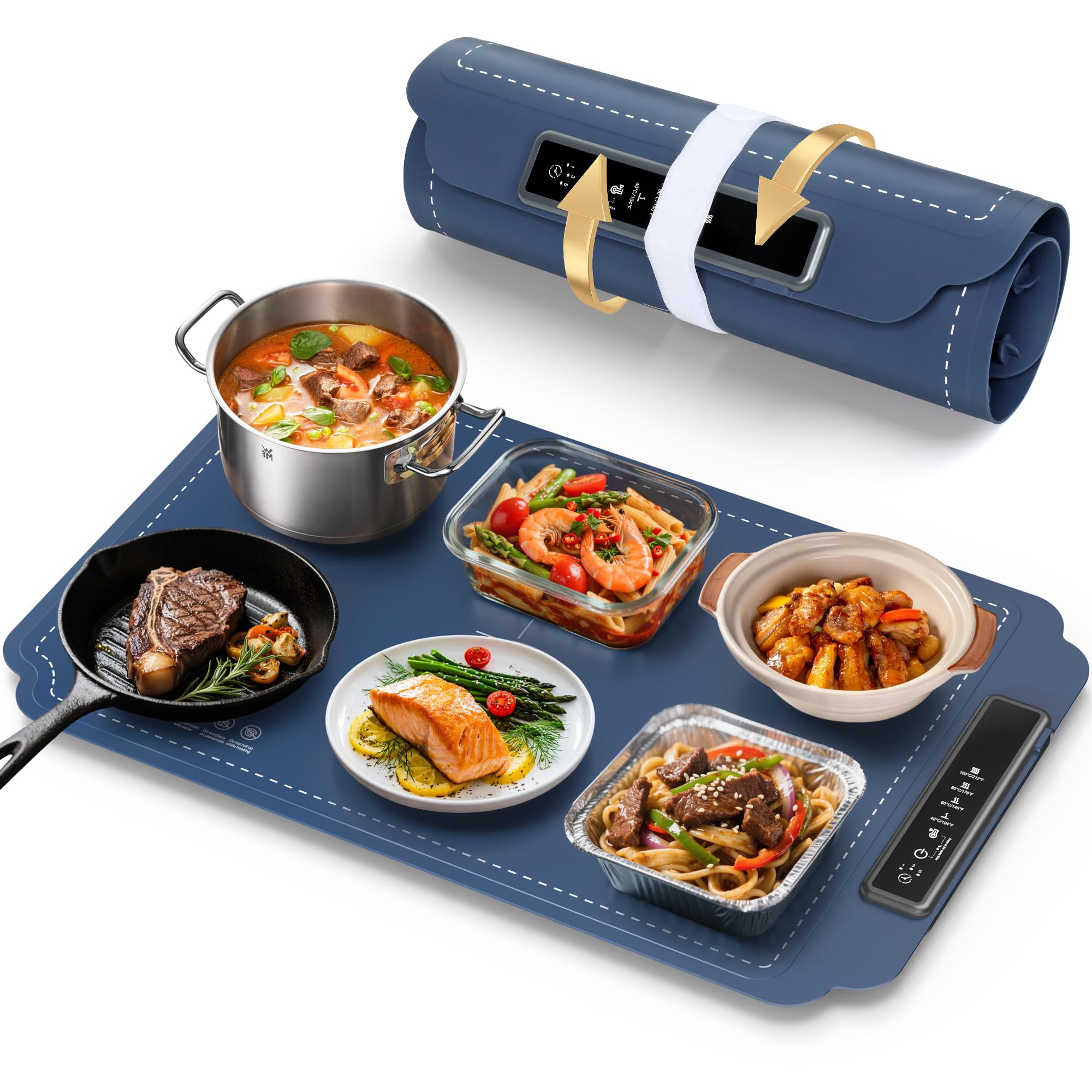 Photo 1 of Kourice Warming Mat for Food, Food Warmer with 4 Level Adjustable Temperature, Full Surface Heating, Rollable & Portable Food Warming Mat?Electric Warming Tray for Buffets Party and Home Daily Use