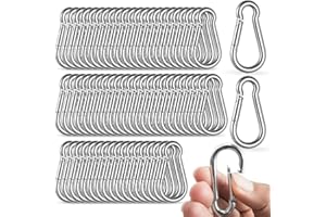 Seuqhck 100 Pack M5 Spring Snap Hook Carabiner, Heavy Duty Galvanized Steel Quick Link Carabiner Clip, 200 LBS Holding Capaci