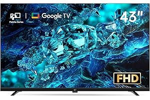 FPD 43 Inch Smart TV, Google TV with Google Cast, Dolby Audio 1080p Full HD Flat Screen LED Television, HDR 10, Voice Remote,