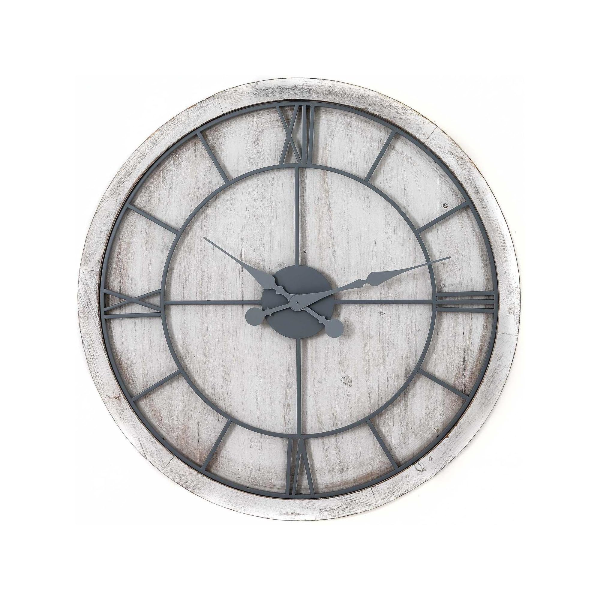 Hill Interiors Williston White Wall Clock, Mixed, 60 x 5 x 2.95 cm