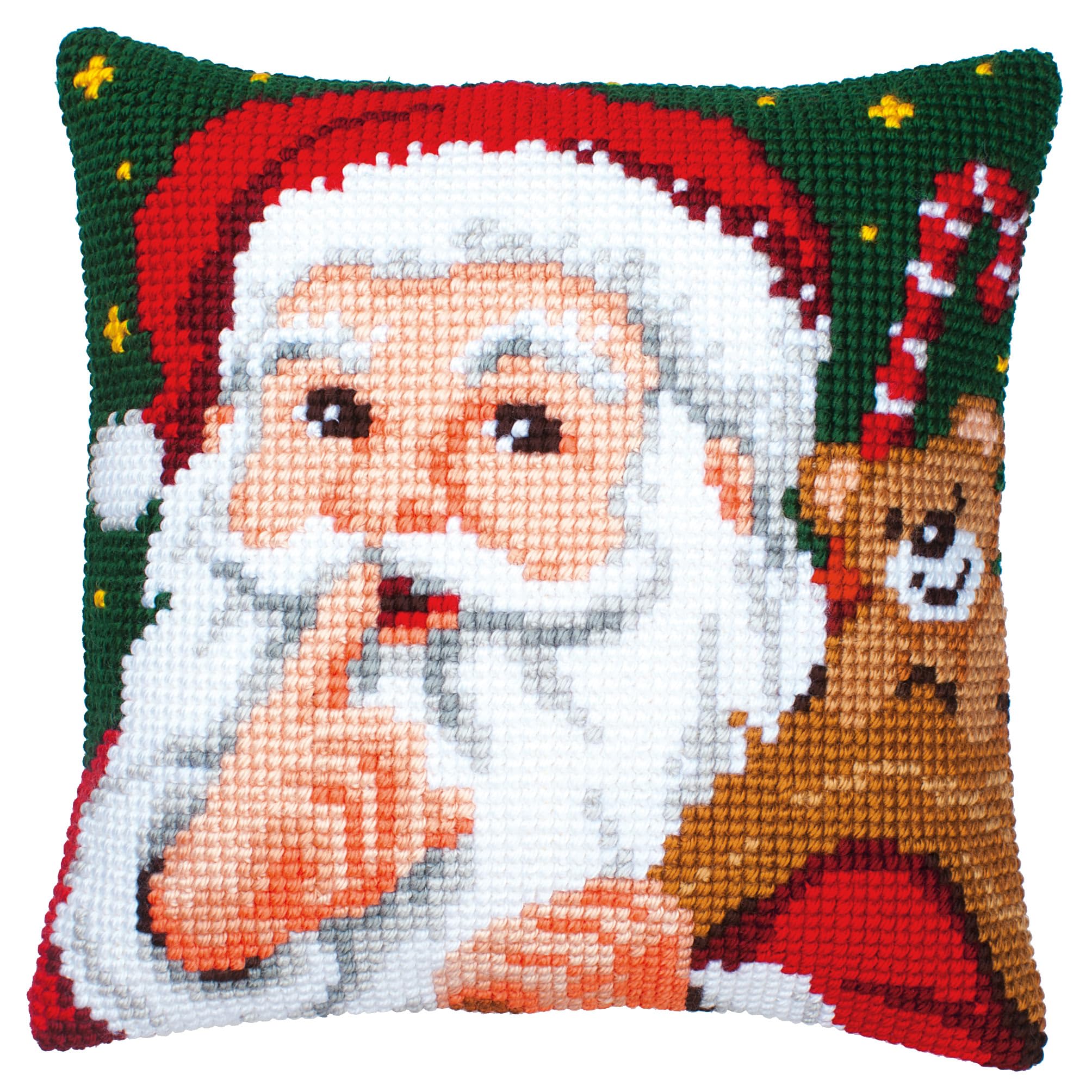 Vervaco Santa Cross Stitch Cushion, Multi-Colour
