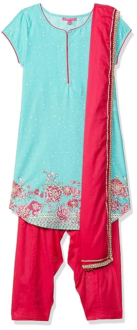 Girl's Cotton Straight Salwar Suit Set