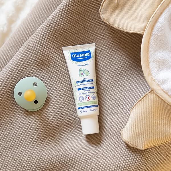 MUSTELA CRADLE CAP CREAM FOR NEWBORN – FRAGRANCE-FREE BABY MOISTURIZER FOR SEBORRHEIC DERMATITIS – HELPS TO MINIMIZE SCALP FLAKES – CLINICALLY & DERMATOLOGIST TESTED – 1.35 FL. OZ.