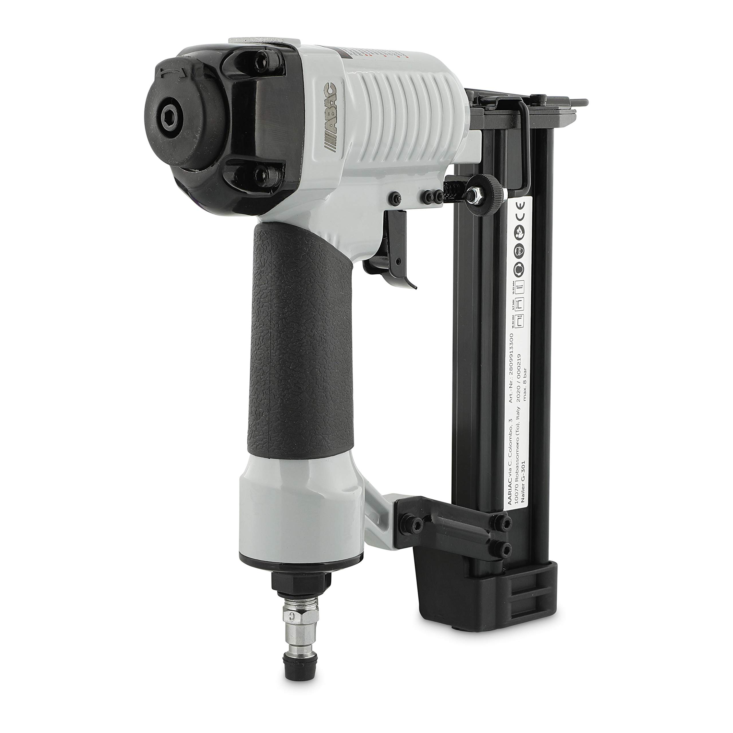 ABAC Combination Nailer G-301 - Plastic Case with Accessories (Hex Key 3 and 4 mm + Plastic Bottle) - Up to 100 Nails or Clips - Nail Length: 15-32 mm - Clamp Length: 16-32 mm