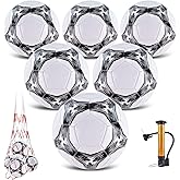 ELKCIP 6 Pack Classic deflated Soccer Balls Size 3/4/5 with Pump and Mesh Bag for Indoor Outdoor Lawn Game Training Practice Bulk Sport Gift for Teens Adults