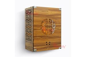 Heartily® Namah Beautiful Wooden Pooja Mandir with Door Temple for Home with Door Mandir for Home with LED Spot Light Product
