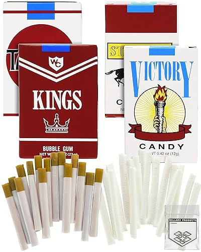 candy cigarette sticks Candy Cigarette Variety Pack - Bubble Gum and Classic Candy Cigarettes  Sticks - 2 Packs of Each - Old Fashioned Candy - Bundle with Ballard  Products Pocket Bag in Saudi Arabia