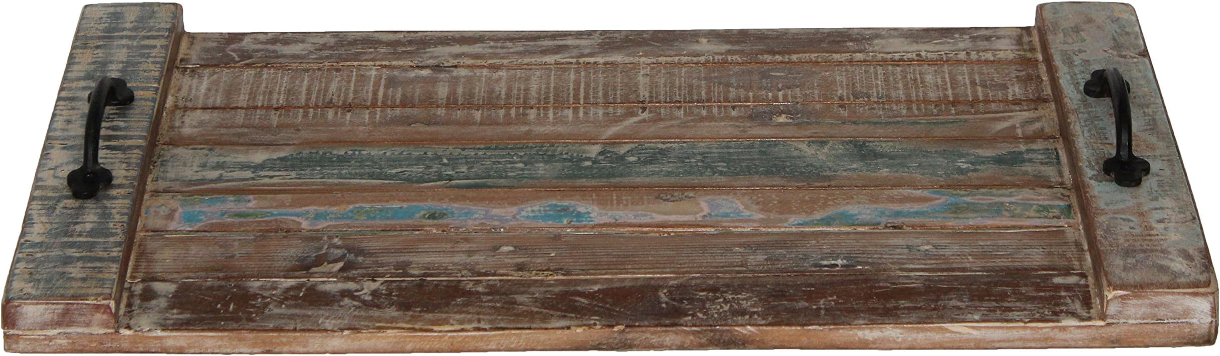Wooden Premium Rustic Antique Weathered Trays | Antique Cast Handle Tray |Wooden Handcrafted | Dinner Tray | Dining Tray | Maritime Decor Gifts | Hand Crafted | Serving Tray | Service Tray | Crates | TUI5004 | Vintage Outlet