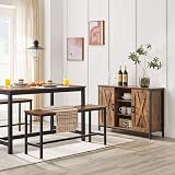 VASAGLE Buffet Table Sideboard with Barn Doors Industrial Rustic Brown Black view 4