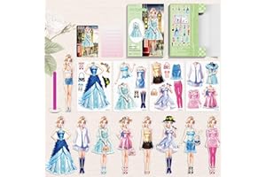 RONIAVL Magnetic Dress Up Dolls, Magnetic Princess Dress Up Paper Dolls, Magnetic Dress Up Dolls for Girls Learning Created Imagine Set Birthday Gift (A)