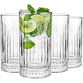 Cambareign Highball Glasses Set of 4, 16oz Tall Drinking Glasses, Lead-free Crystal Water Glassware for Juice, Cocktails, Iced Tea