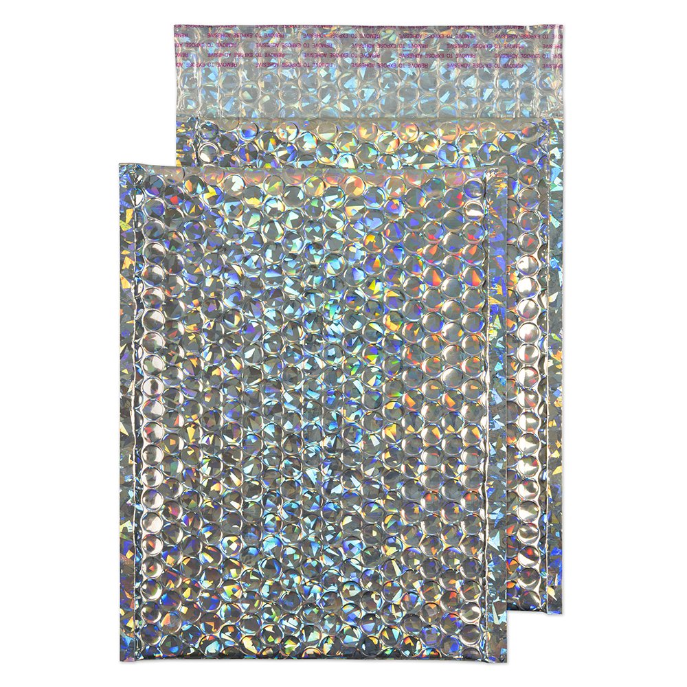 Blake Purely Packaging C5+ 250 x 180 mm Peel & Seal Metallic Padded Bubble Envelopes (MBHRA250) Holographic - Pack of 100