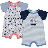 Cudlie 2-Pack Baby Boy Rompers – Soft Cotton, Everyday Comfort