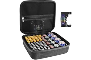 Linkidea Hard Battery Storage Container, Organizer Box with Tester BT-168, Safe Carrying Battery Case Holder - Holds 76 Vario