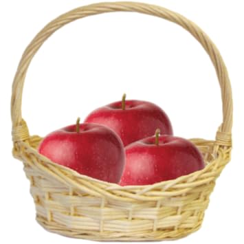Organic Apples In Basket In Summer Grass Fresh Apples In Nature