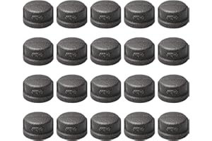 3/4" Pipe Fitting Cap, Home TZH 20 Pack 3/4" Gray Malleable Iron Cast Pipe Caps for Steam-punk Vintage Shelf Bracket DIY Plumbing Pipe Decor Furniture (20, 3/4")