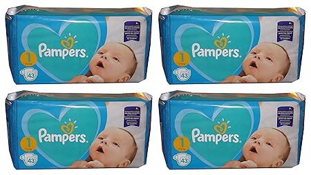 172 Pampers New Baby-Dry Windeln , Gr. 1, 2-5 Kg, New Born