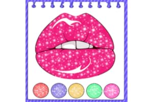 Lips Coloring Book Glitter Pages for Kids