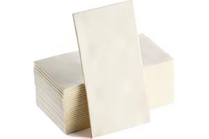 MOYES HOME Ivory Napkins | Linen Feel Guest Disposable Cloth Like Paper Dinner Napkins | Hand Towels | Soft, Absorbent, Paper Hand Napkins for Kitchen, Bathroom, Parties, Weddings, Dinners Or Events | 50 Pack