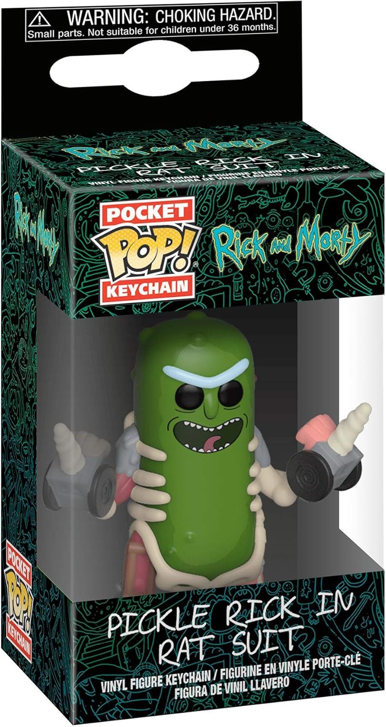 pickle rick pop keychain