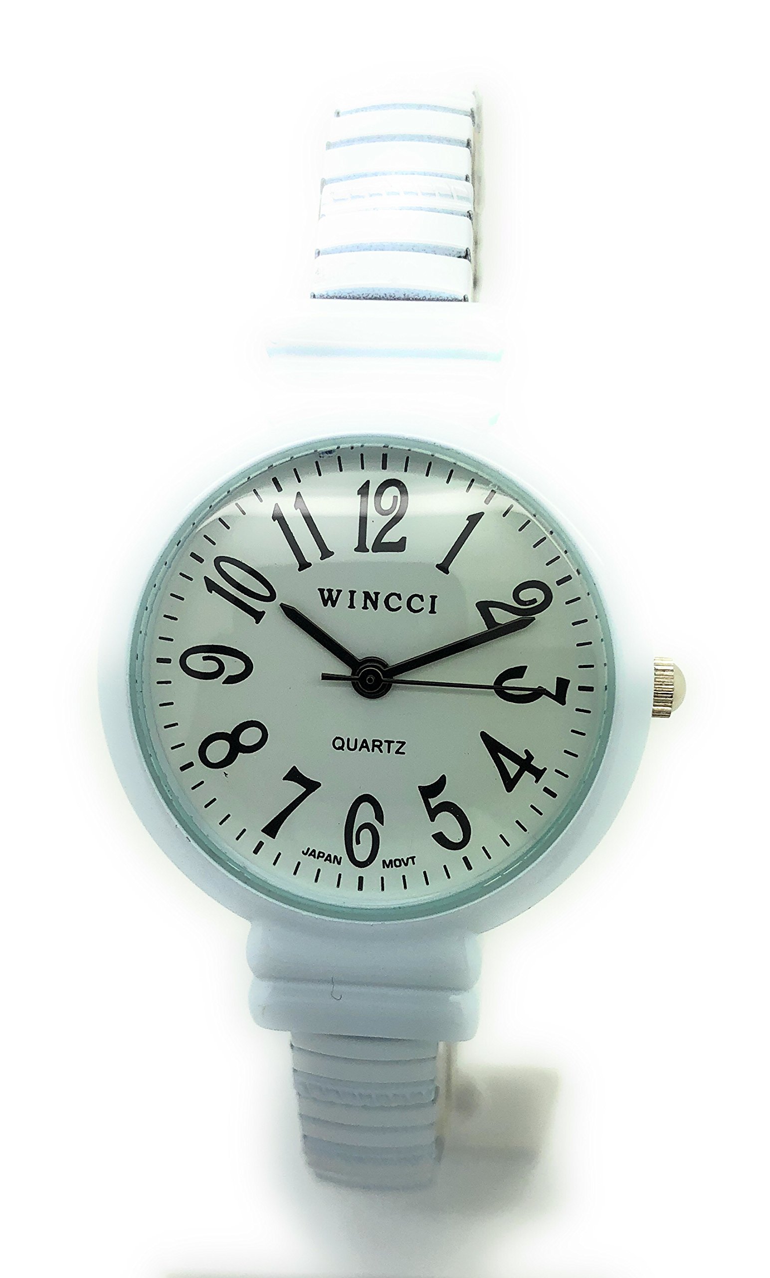 Wincci Ladies Big Numbers Stretch Elastic Band Fashion Watch