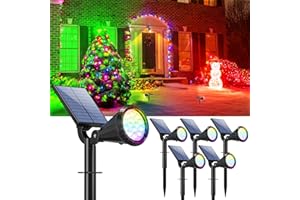 WELALO Solar Color Changing Spot Lights Outdoor Waterproof for Flag, [6 Pack/7 Modes] Multicolor Landscape Spotlights 180° Adjustable Solar Lights Outdoor for Halloween/Christmas Walkway Yard Garden
