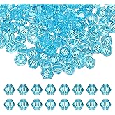 PATIKIL 4mm Bicone Crystal Beads, 400 Pcs Glass Faceted Bicone Beads Loose Spacer Bead for Jewelry Making Bracelet Necklace Earrings Wind Chimes Craft, Sky Blue
