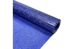 MerryMade Blue Glitter Heat Transfer Vinyl 12" x 5 ft HTV for Shirts, Glitter HTV for All Cutter Machine - Easy to Cut & Weed for Heat Vinyl Design (Navy Blue)