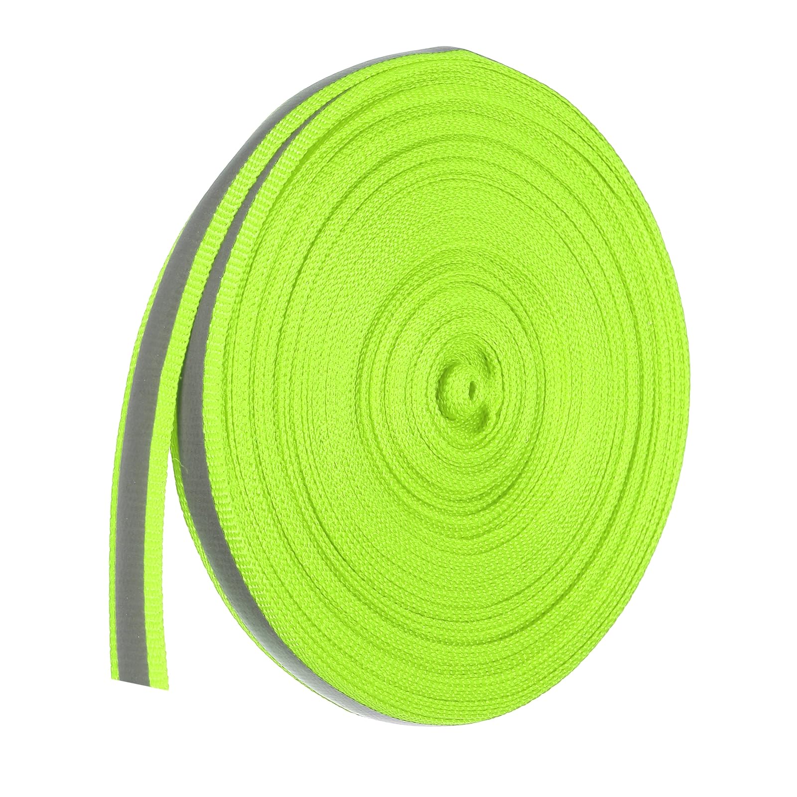 PATIKIL Reflective Tape Strip, 10mm x 22yards High Visibility Reflective Tape Sew-on DIY Warning Safety Fabric Webbing for Clothing Raincoats, Fluorescent Green