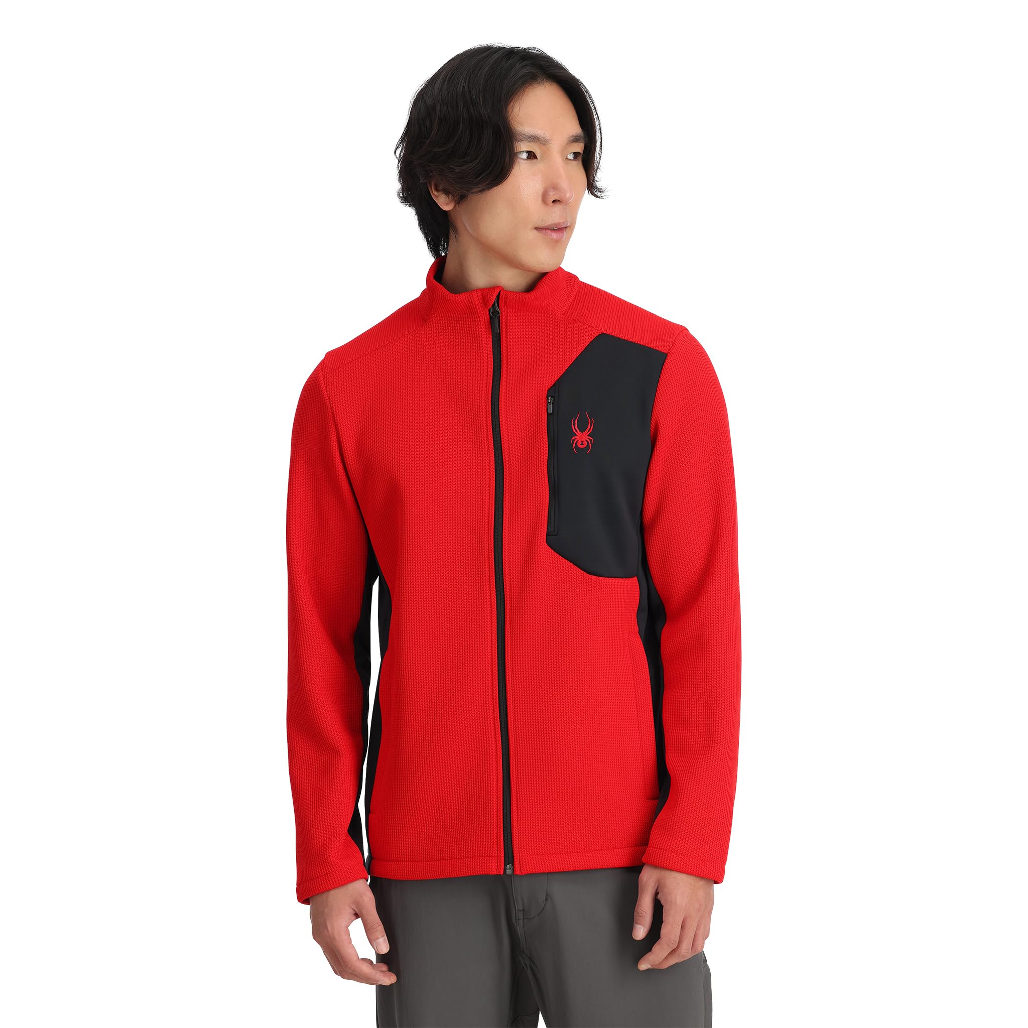 Spyder Men's Bandit Full Zip Fleece Sweater Jacket, Spyder Red, Medium Image