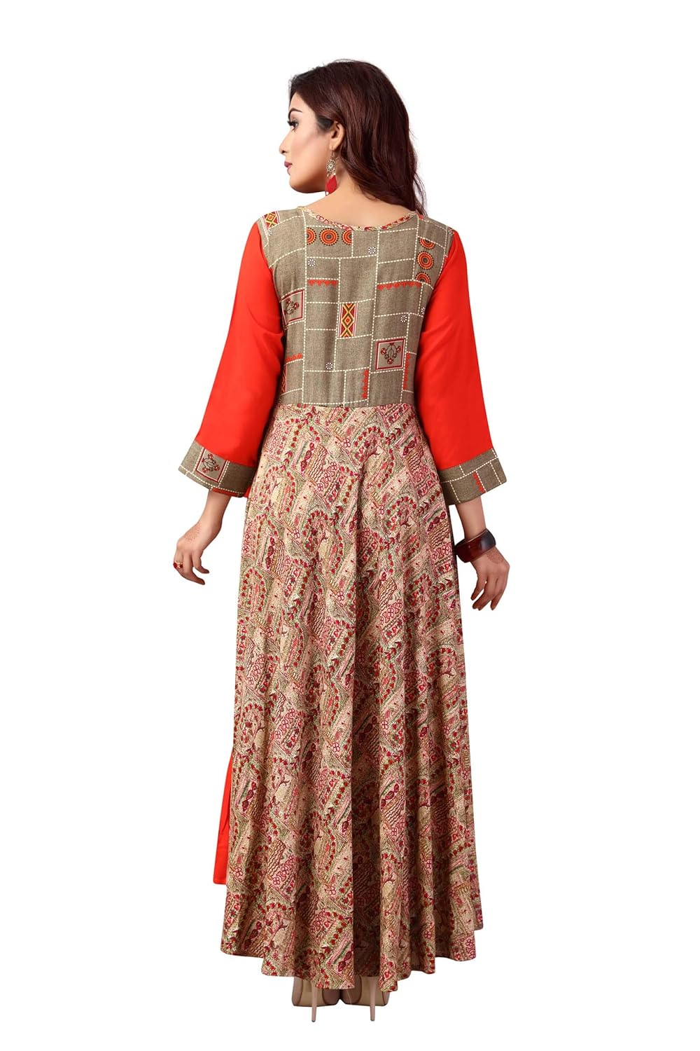 madhuram textiles women's rayon anarkali kurti
