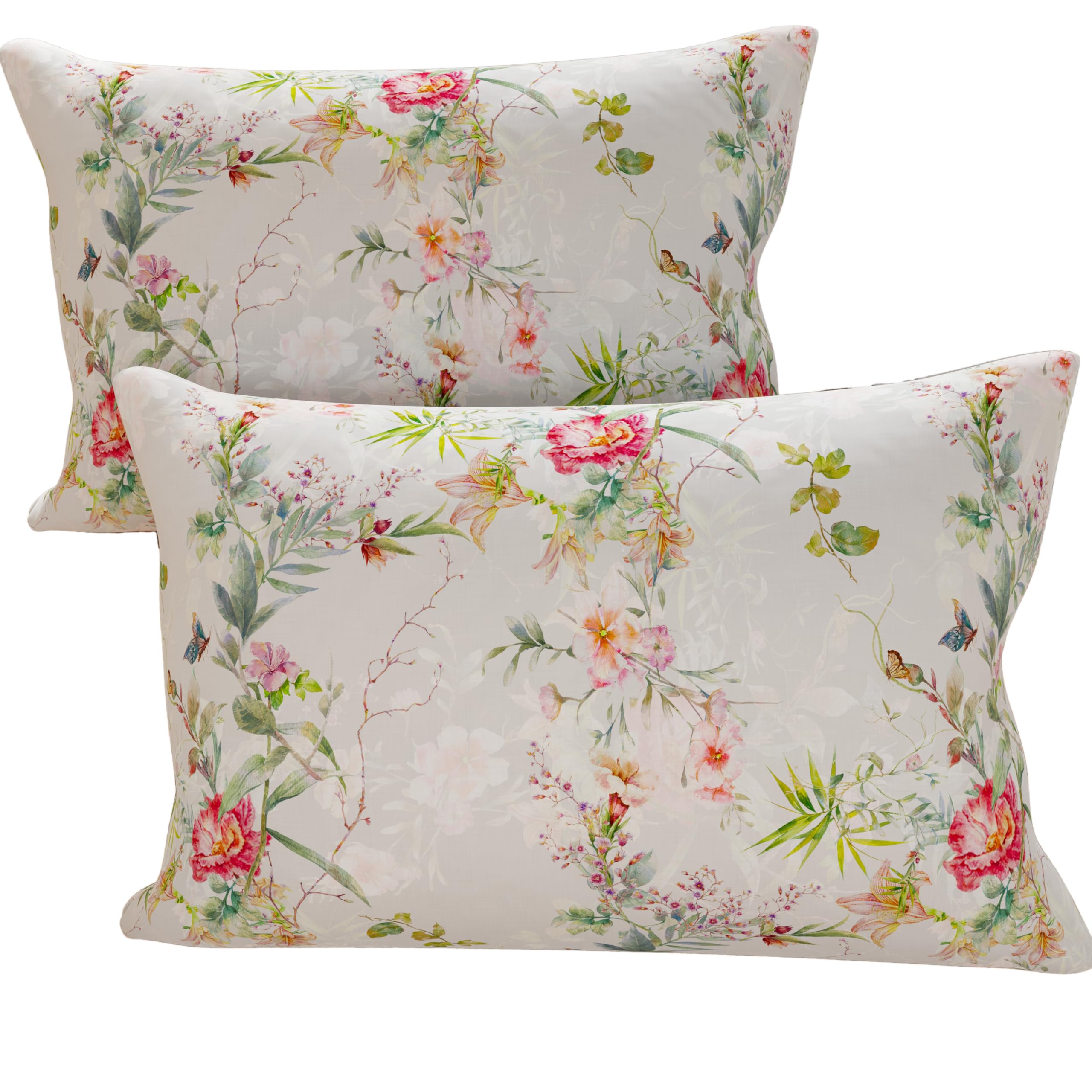 PETTI Artigiani Italiani - Bed Pillowcases, Pair of Pillowcases 50 x 80 cm, Pillow Case, Hypoallergenic Microfibre Pillowcases, Made in Italy, Spring Grey Pillowcases