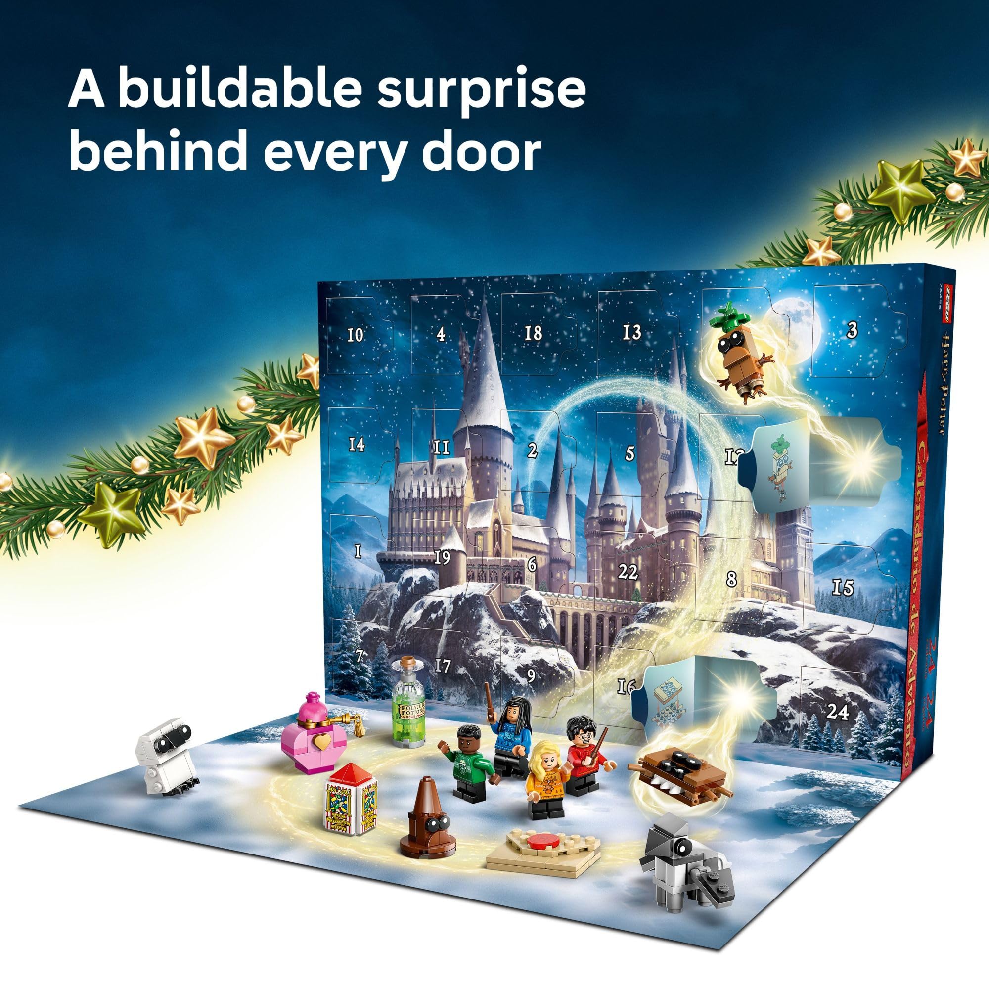 Lego Harry Potter Advent Calendar 2025 Kids Toy - Holiday Countdown for Boys & Girls, 7+ - 24 Buildable Surprises, Including Harry, Draco & Luna Minifigures - Kids Gift Idea for Christmas - 76456
