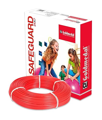 Goldmedal 1.0Sq mm Flame Retardant PVC Insulated Fire Retardant Wire (Red)