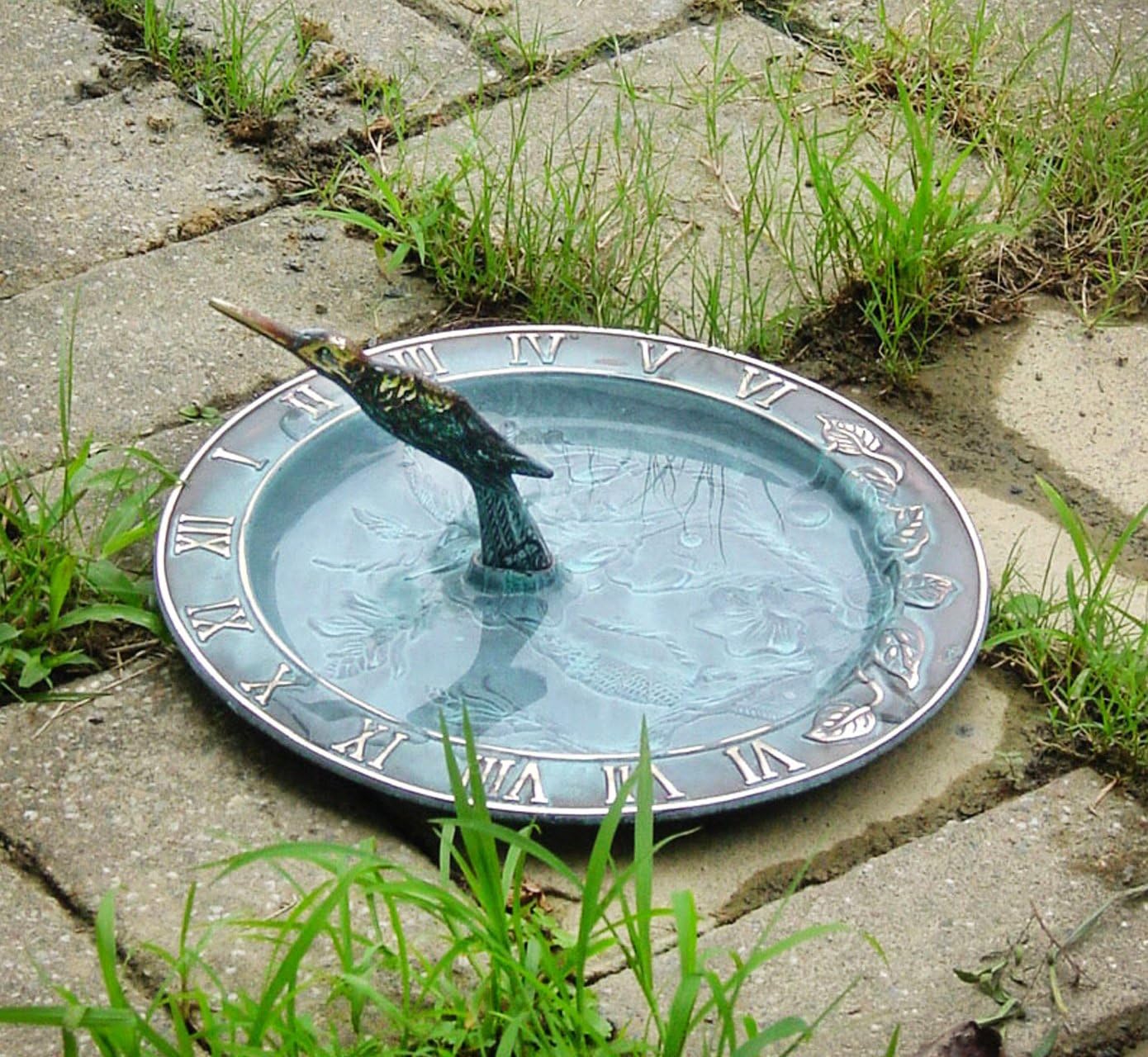Brass Hummingbird Birdbath & Birdfeeder & Sundial (Multi-Function)