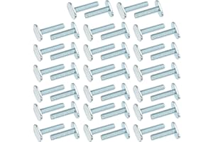 PATIKIL 1/4"-20 t Track Bolts, 40 Pack 1-1/4 Inch T-Slot Bolts Kayak Rail Bolt Accessories for Universal t Track Woodworking Jigs and Fixtures, Silver