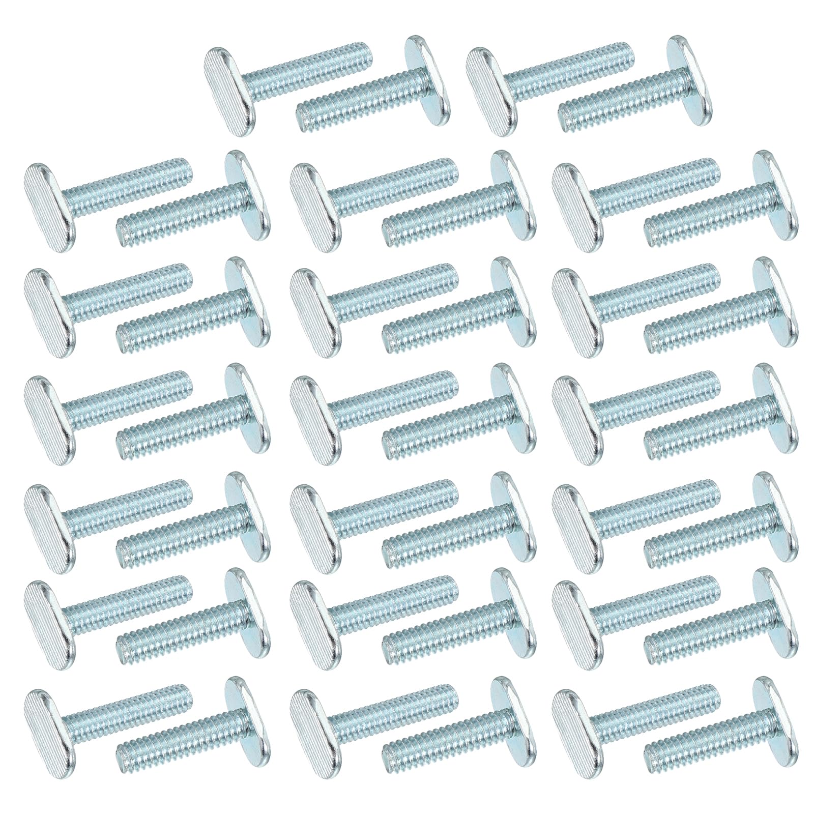 PATIKIL 1/4"-20 t Track Bolts, 40 Pack 1-1/4 Inch T-Slot Bolts Kayak Rail Bolt Accessories for Universal t Track Woodworking Jigs and Fixtures, Silver