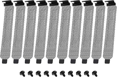 EMSea 10Pcs Vented PCI Slot Covers Dust Baffles Blanking Plates Computer Case