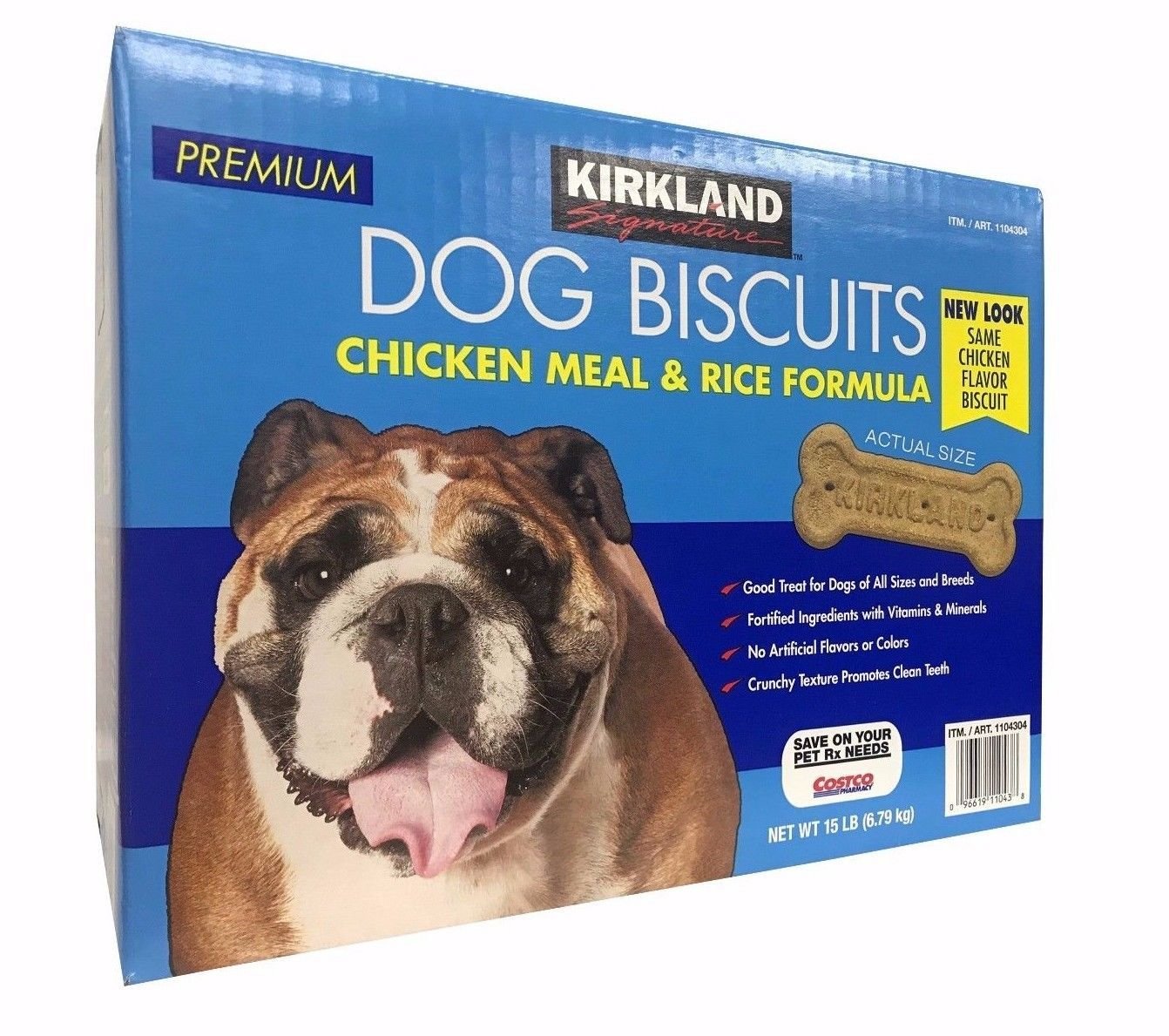 Kirkland Signature Premium Dog Biscuits Chicken Meal Rice Formula 15 LB