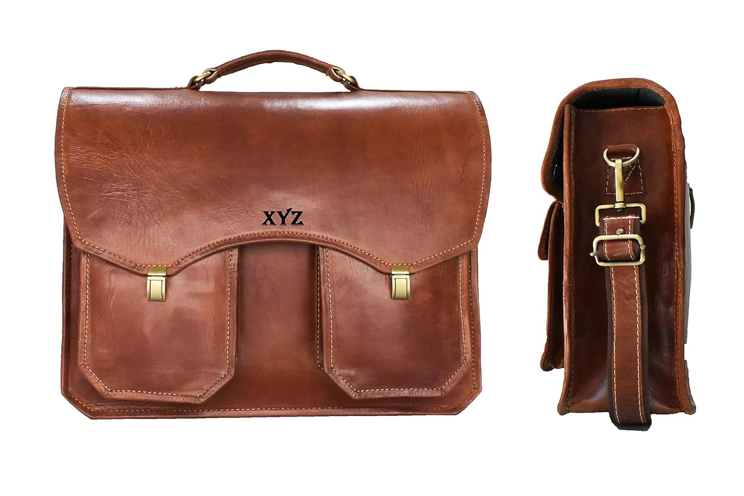 engraved leather briefcase